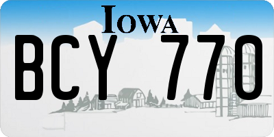 IA license plate BCY770