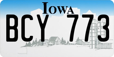IA license plate BCY773