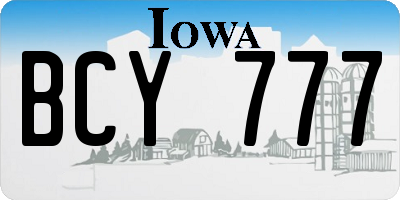 IA license plate BCY777
