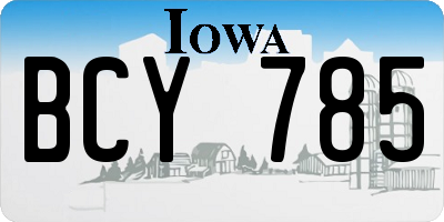 IA license plate BCY785