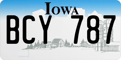 IA license plate BCY787