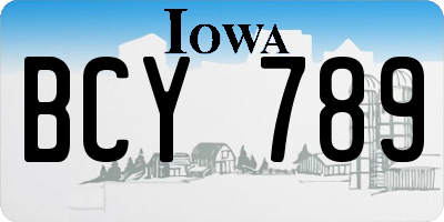IA license plate BCY789