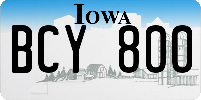 IA license plate BCY800