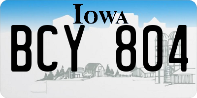 IA license plate BCY804