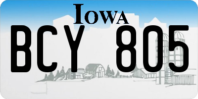 IA license plate BCY805