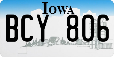 IA license plate BCY806