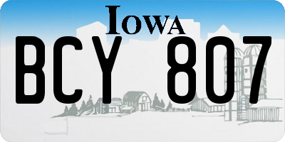 IA license plate BCY807