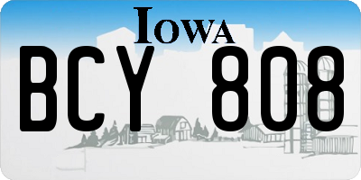 IA license plate BCY808