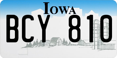 IA license plate BCY810