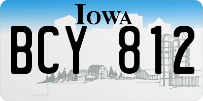 IA license plate BCY812