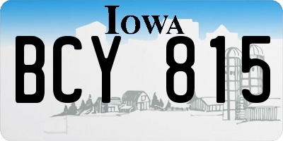 IA license plate BCY815