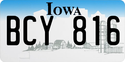 IA license plate BCY816