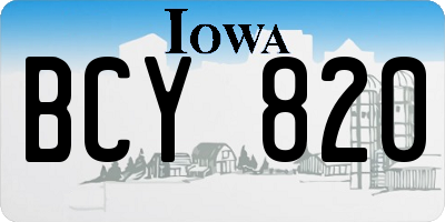 IA license plate BCY820