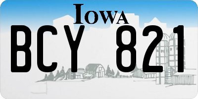 IA license plate BCY821