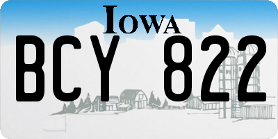 IA license plate BCY822