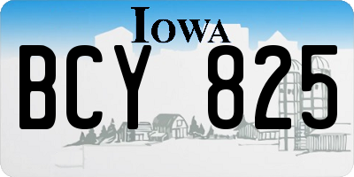 IA license plate BCY825