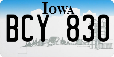 IA license plate BCY830