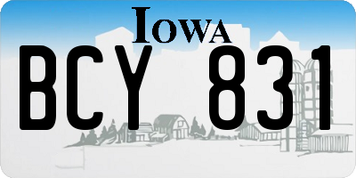 IA license plate BCY831