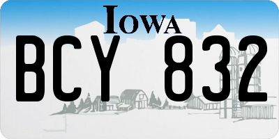 IA license plate BCY832