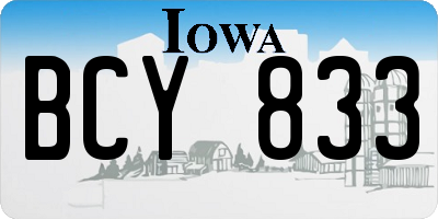 IA license plate BCY833