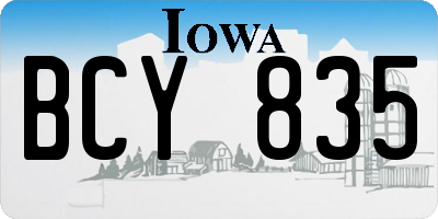 IA license plate BCY835
