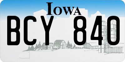IA license plate BCY840