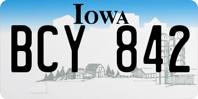 IA license plate BCY842