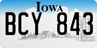 IA license plate BCY843