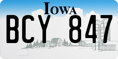 IA license plate BCY847