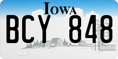 IA license plate BCY848