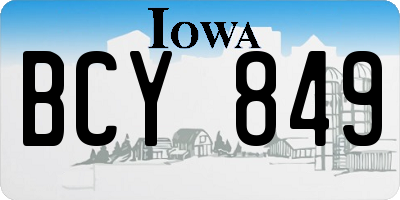IA license plate BCY849