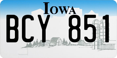 IA license plate BCY851