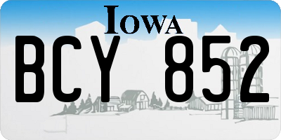IA license plate BCY852