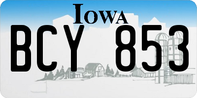 IA license plate BCY853