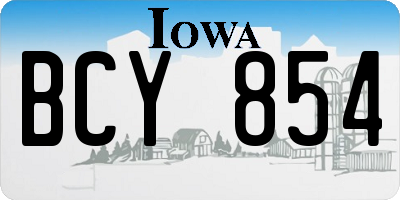 IA license plate BCY854