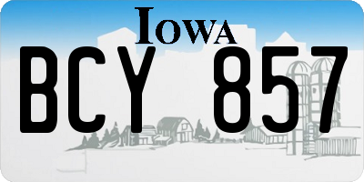 IA license plate BCY857