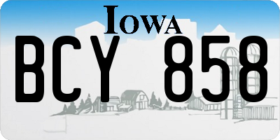 IA license plate BCY858