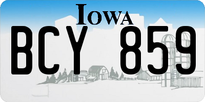 IA license plate BCY859