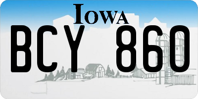 IA license plate BCY860