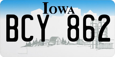 IA license plate BCY862