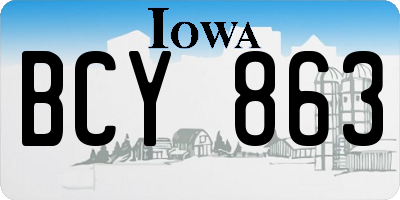 IA license plate BCY863