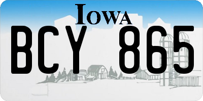 IA license plate BCY865