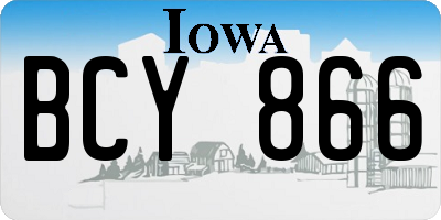 IA license plate BCY866