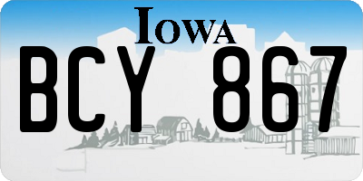 IA license plate BCY867