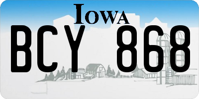IA license plate BCY868