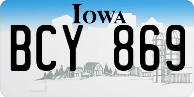 IA license plate BCY869