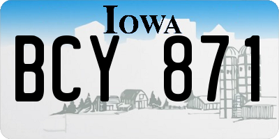 IA license plate BCY871