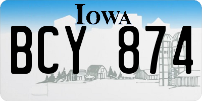 IA license plate BCY874