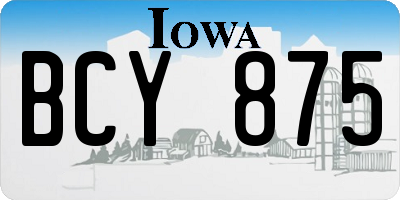 IA license plate BCY875