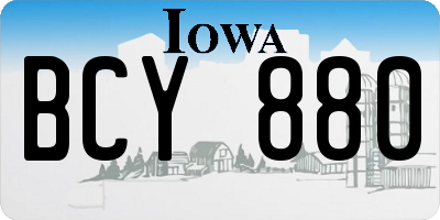 IA license plate BCY880